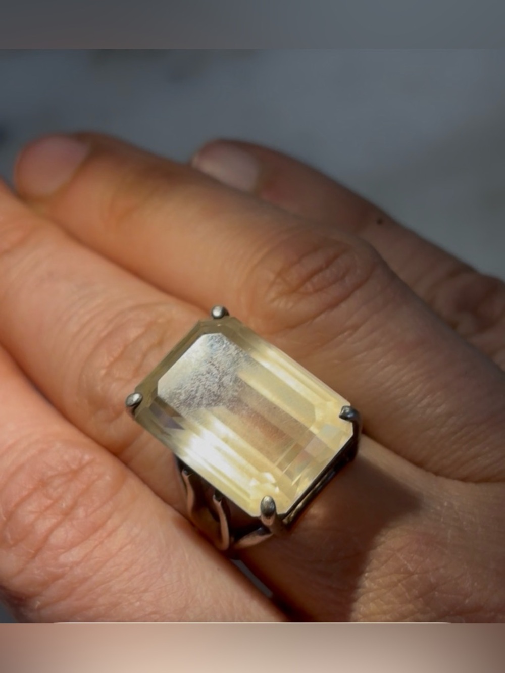 Stunning Citrine 925 Sterling Silver Ring Faceted Stone - Size 7 - Picture 15 of 15